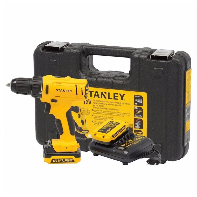Taladro Percutor Inalámbrico Stanley 3/8" 12V SCH12S2K