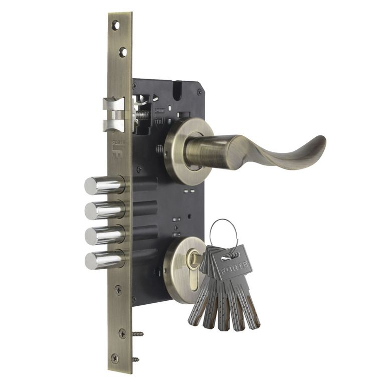 Cerradura de Embutir Onda Principal Bronce Derecho Forte