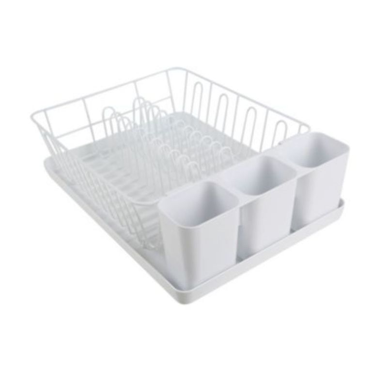 Escurridor de Platos con Portacubierto Blanco