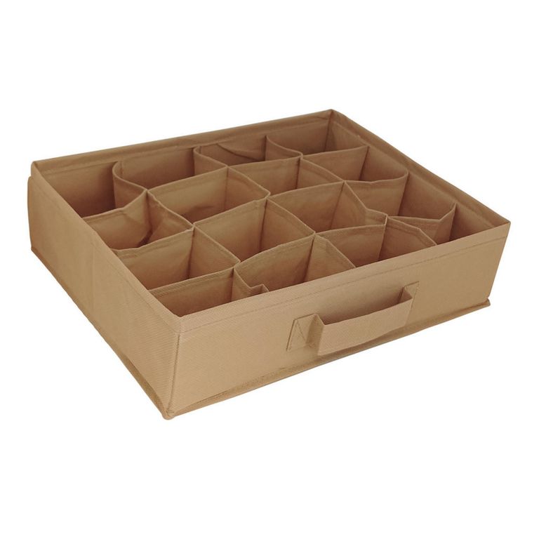 Organizador de Ropa de Tela 16 Divisiones Beige