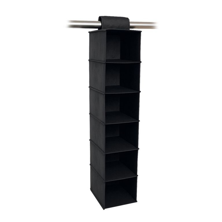 Organizador de Zapatos 6 Divisiones de Tela Negro