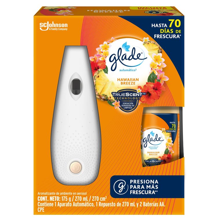 Ambientador Automático Glade Hawaiian Breeze con repuesto 270 ml