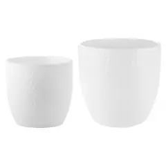 SK - Maceta Boston Color Blanco 24x23x + Maceta Boston Color Blanco 19x18x