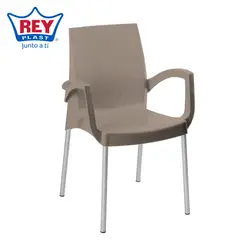 Reyplast - Silla de Plástico Ada con Brazo Taupe