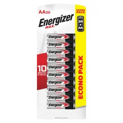 ENERGIZER - Pack de 20 pilas alcalinas AA 1.5V