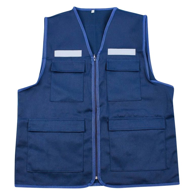 Chaleco Reflectivo Básico Dril Azul Talla L
