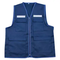 undefined - Chaleco Reflectivo Básico Dril Azul Talla L