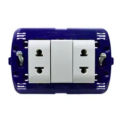 BTICINO - Tomacorriente Doble Americano P/T Living Light Blanco