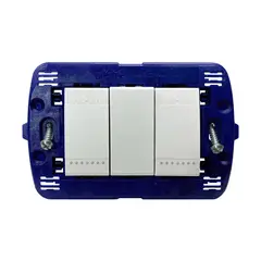 BTICINO - Conmutador Doble 3 Vias Living Light Blanco