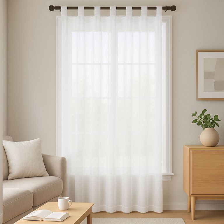 Cortina de Velo Presillas 145x220cm Blanco