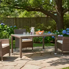 JUST HOME COLLECTION - Mesa Porto 160x90cm Ratán Café