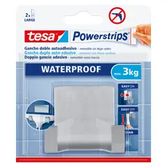 TESA - Gancho Inoxidable Resistente al Agua Dúo Grande