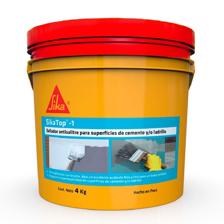 Sellador Antisalitre y Humedad Sikatop 1 Blanco 4kg