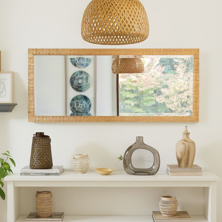 Espejo Decorativo Rectangular Dorado Lux 50x120cm