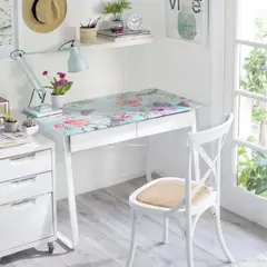 JUST HOME COLLECTION - Escritorio de vidrio Floral