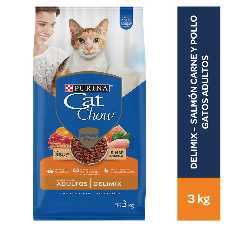 Cat Chow Adultos Croquetas para Gatos Delimix 3kg Salmón