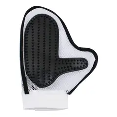 PET CARE - Guante de Masajes para Perro de Malla Color Blanco y Negro
