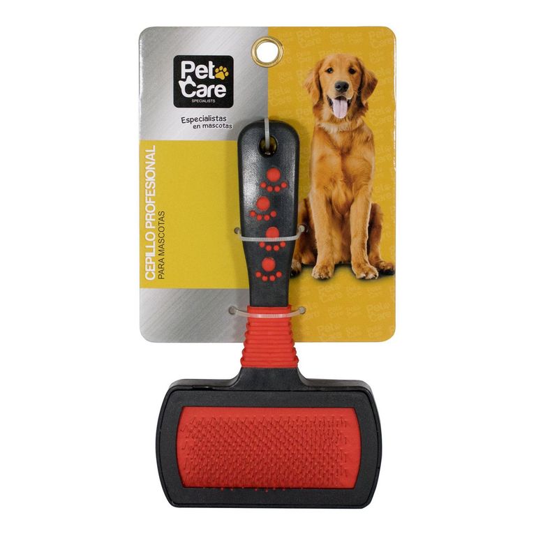 Cepillo Profesional para Mascotas Rojo y Negro 10.5x18cm