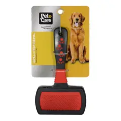 PET CARE - Cepillo Profesional para Mascotas Rojo y Negro 10.5x18cm