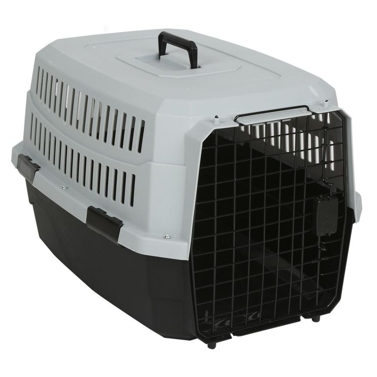 Jaula de Transporte para Perro Extra Grande Gris 53x46x68cm