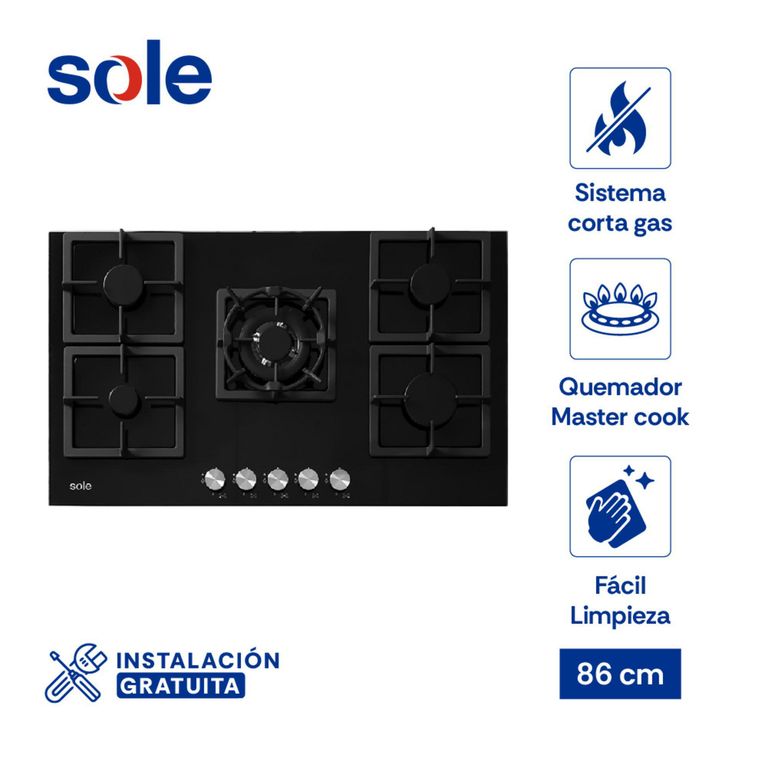 Encimera Sole Vidrio Templado 86 Cm