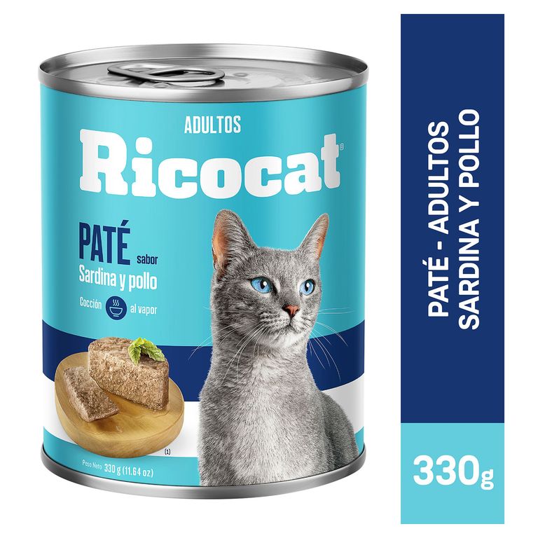 Ricocat Alimento Húmedo para Gato Adulto Sabor Sardina y Pollo 330 gr