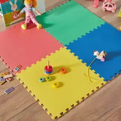 JUST HOME COLLECTION - Piso De Goma Cuadrado de Colores 60x60cm 4Pzs