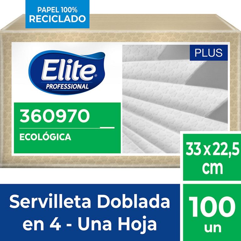 Servilleta Ecológica Plus doblada 100und.