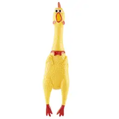 ACCECAN - Juguete para Perros Pollo Grande PVC Amarillo 8x9x38cm