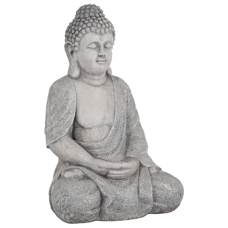 Budha Meditando Decorativo Resina Gris 38.5x59x28cm