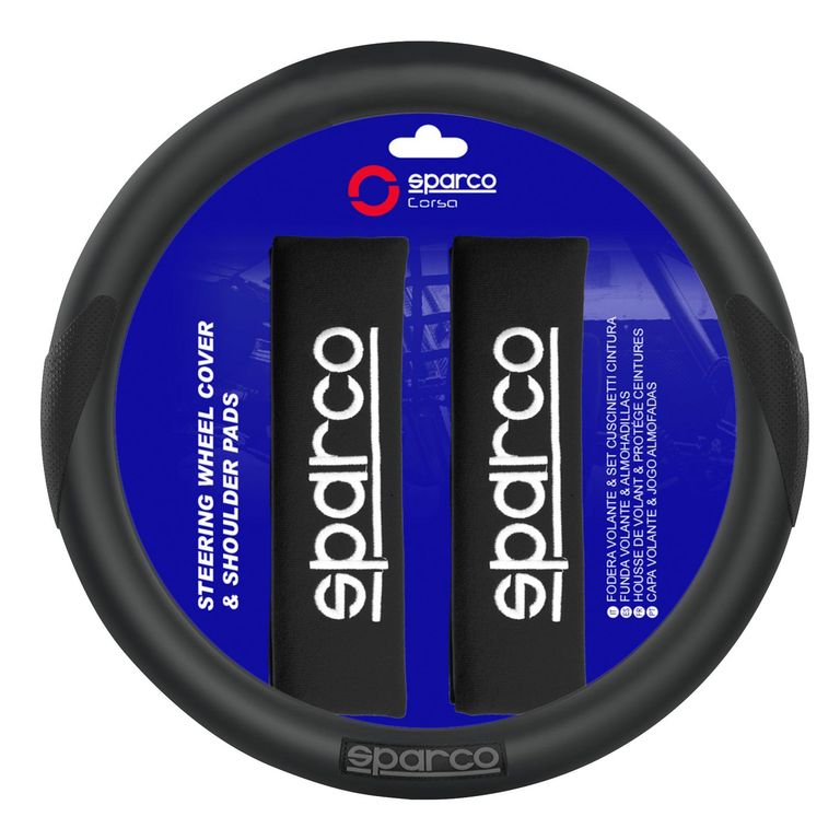 Set Funda Cubre Volante para Auto + 2 Cinturones Negro