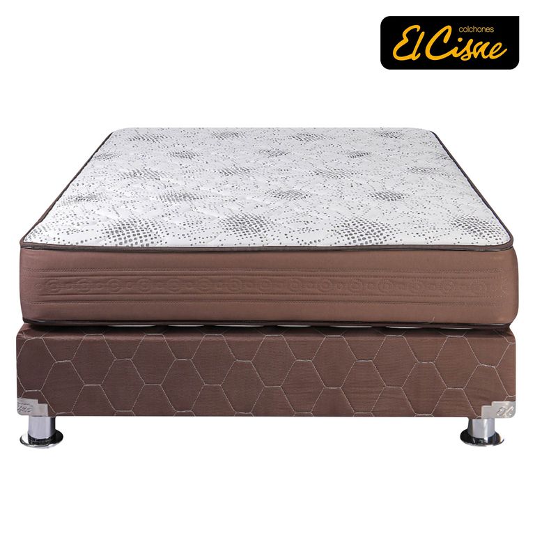 Cama Americana El Cisne Force 2 Plazas + Colchón + 2 Almohadas