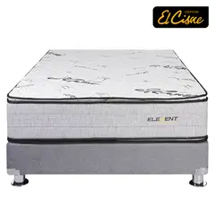 EL CISNE - Cama Americana Element Queen + Colchón + 2 Almohadas + Protector