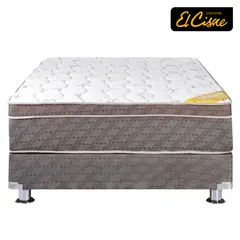 EL CISNE - Cama Americana Kayseri King + Colchón + 2 Almohadas + Protector