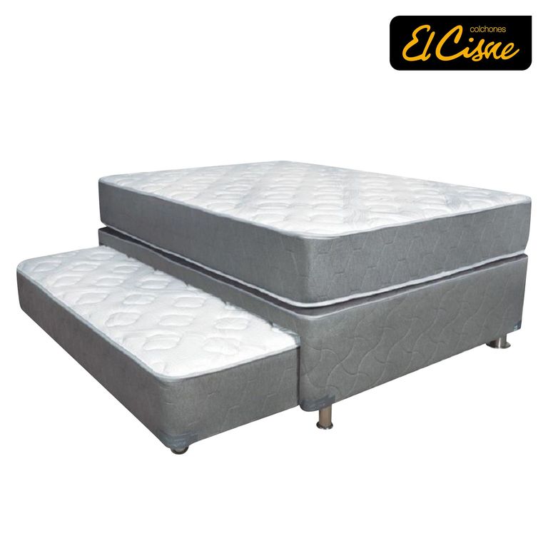 Box Diván Plus 2 Plazas + Colchón + 3 Almohadas + 2 Protectores