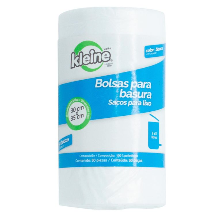 Pack x50 Bolsas para Basura 5 Litros Blanca
