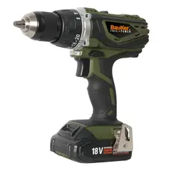 BAUKER - Taladro Percutor Inalámbrico 1/2" 18V Free Power + Bateria + Cargador + Accesorios