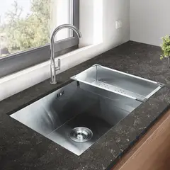 RECORD - Lavadero de Cocina Acero Inoxidable 1 Poza Vesubio 43x68cm