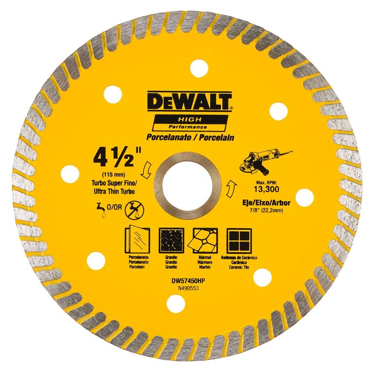 Disco Diamantado para porcelanato Turbo Super Fino HP 4.5'' DW57450HP
