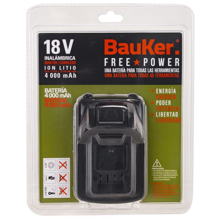 Batería Recargable 18V 4.0Ah Bauker