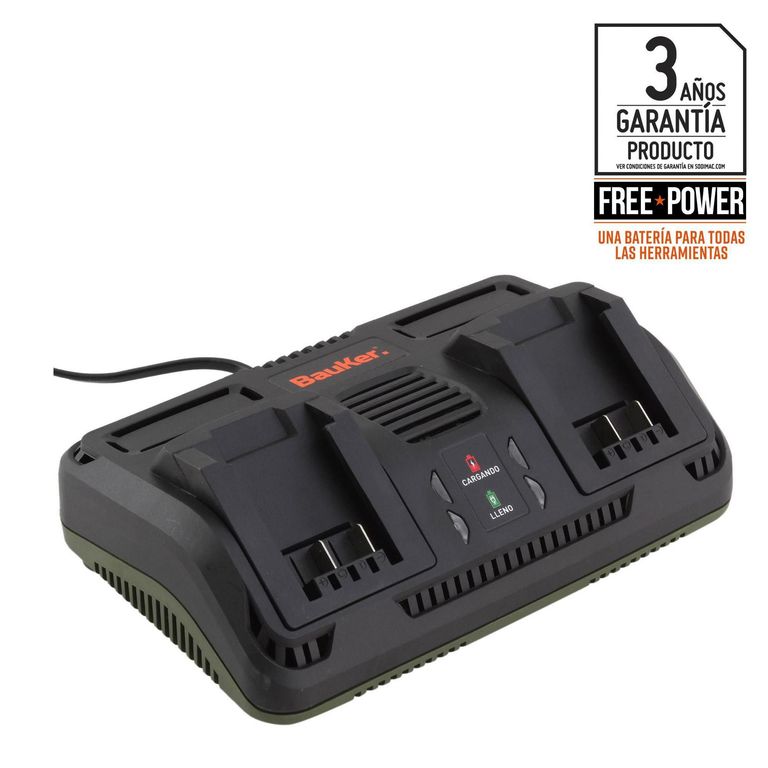 Cargador de Batería Inalámbrica Bauker Doble Free Power 18V