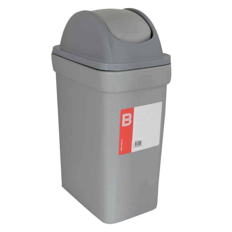 Papelera de Polietileno Basa Gris 35L