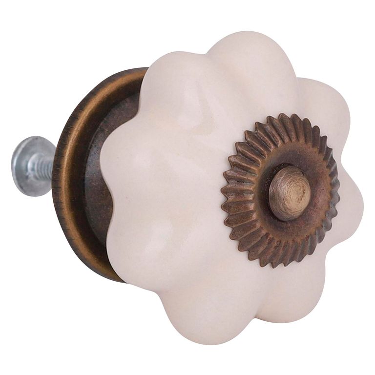 Jalador de Perilla 40 mm Porcelana Blanco x2
