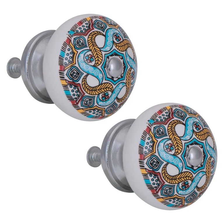 Jalador de Perilla 40 mm Porcelana Redondo Lazos x2