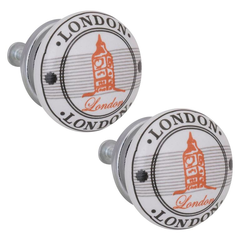 Jalador de Perilla 40 mm Porcelana Londres x2