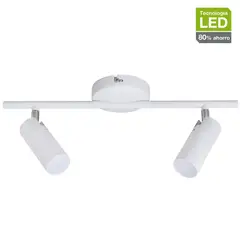 JUST HOME COLLECTION - Barra Led Lanark 2 Luces Plástico Blanco 9 W 10 cm