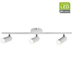 JUST HOME COLLECTION - Barra LED Lanark 3 Luces Plástico Blanco 13.5 W 10 cm