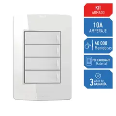 SILIGHT - Interruptor Cuadruple Blanco