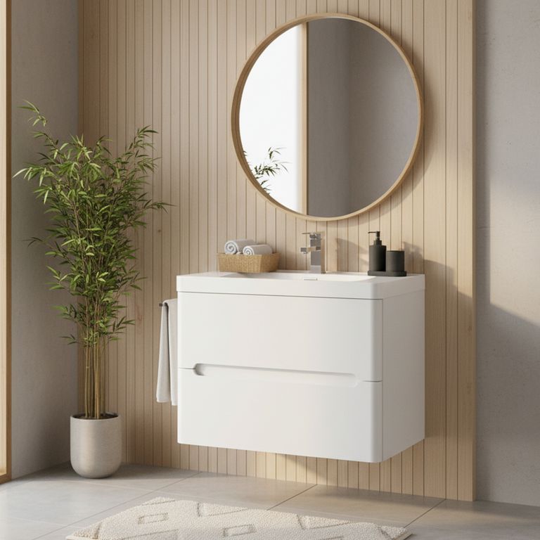 Conjunto Sensi Dacqua Mueble Baño Vanitorio River Ancho 60cm Profundidad 42cm Alto 50cm