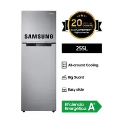 SAMSUNG - Refrigeradora Top Freezer 255 Litros RT25FARADS8